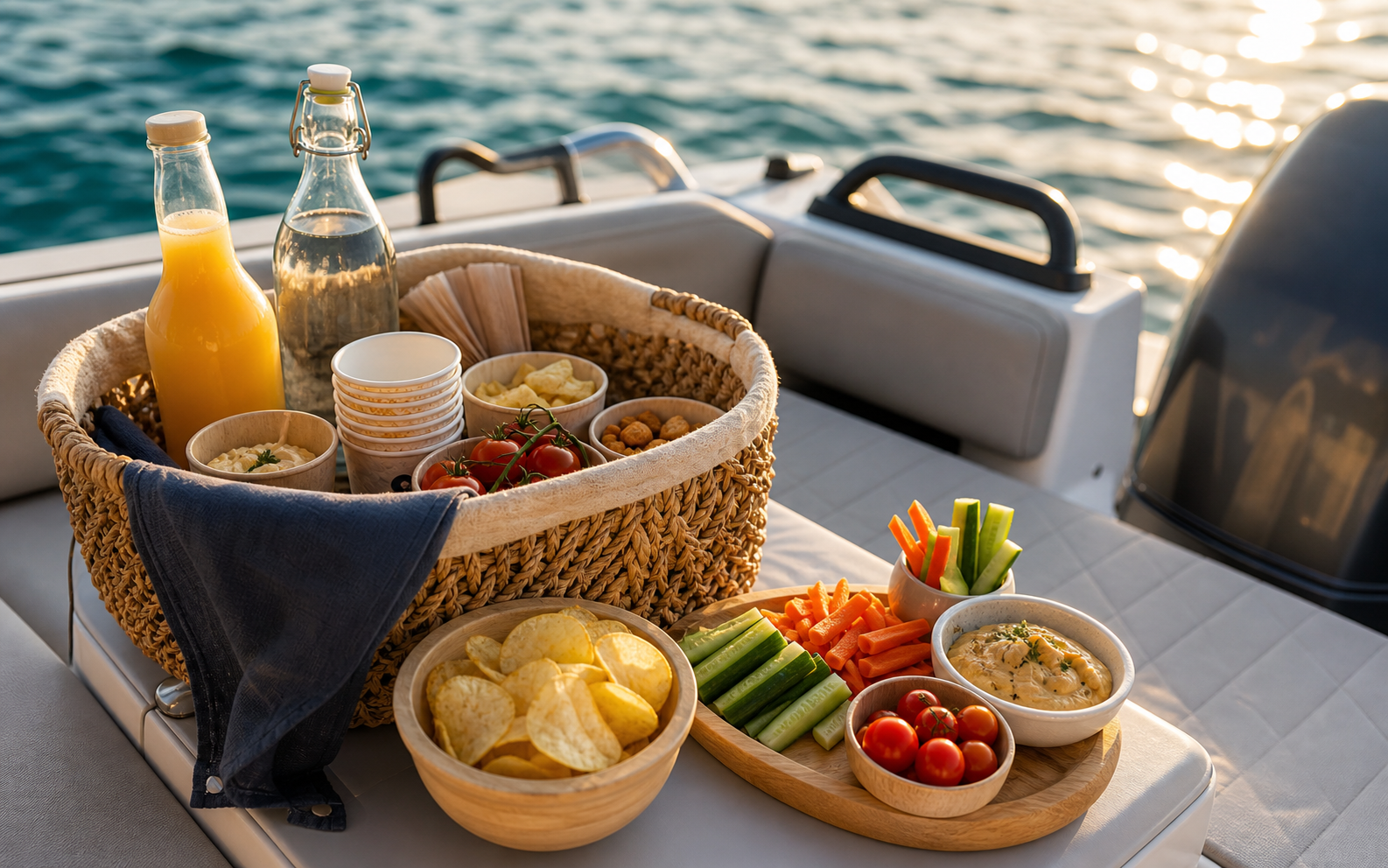 Panier apéro à bord